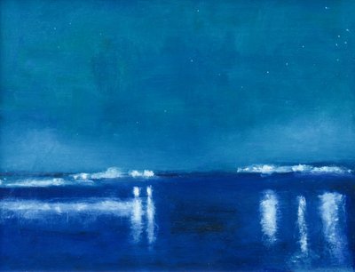 Blaue Nachtwasserreflexionen von Richard Gombar