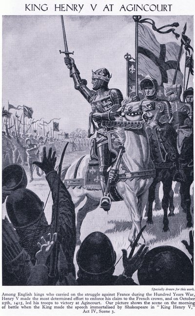 König Heinrich bei Agincourt 1415 n. Chr., ca. 1950 von Richard Henry Brock