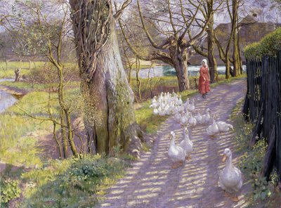 Der Weg am Mühlenteich, 1900 von Richard Henry Brock