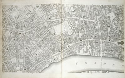 Tafel aus "Plan of the Cities of London and Westminster the Borough of Southwark, and Parts Adjoining", ca. 1792-1799 von Richard Horwood