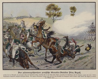 Grenadierbataillon von Prinz August von Preußen in der Schlacht bei Prenzlau, 28. Oktober 1806 von Richard Knotel