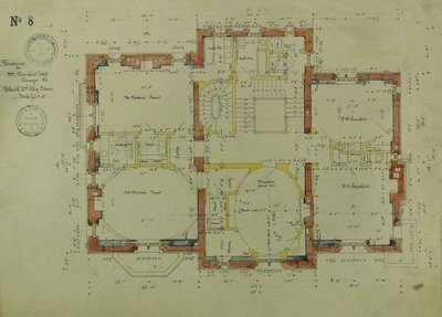 William Borden Residenz, Chicago, Illinois, Zweiter Stock Plan von Richard Morris Hunt