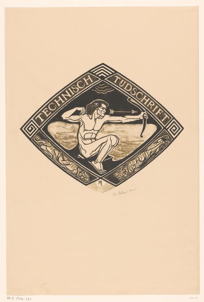 Umschlagentwurf für: Technisch Tijdschrift, 1914 von Richard Nicolaüs Roland Holst (signed by artist)