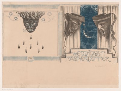 Umschlagentwurf für: Wendingen, Maskernummer, 1920 von Richard Nicolaüs Roland Holst (signed by artist)
