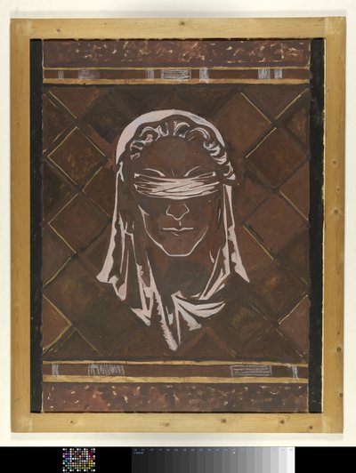 Kopf der blinden Justitia; Entwurf für Figur der Marmordekoration im Obersten Gerichtshof in Den Haag von Richard Nicolaüs Roland Holst