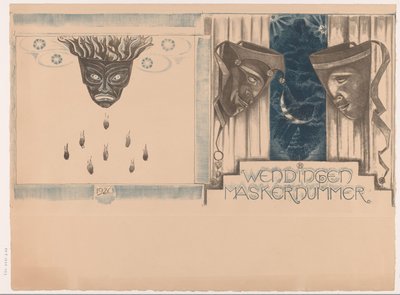 Umschlagentwurf für: Wendingen, Maskernummer, 1920 von Richard Nicolaüs Roland Holst