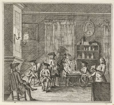 Interieur mit verschiedenen Figuren von Rienk Jelgerhuis