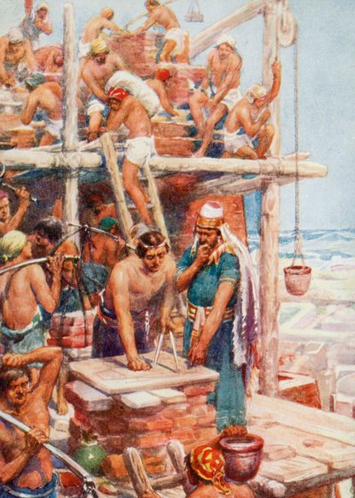 Der Bau des Turms von Babel von Robert Ambrose (after) Dudley
