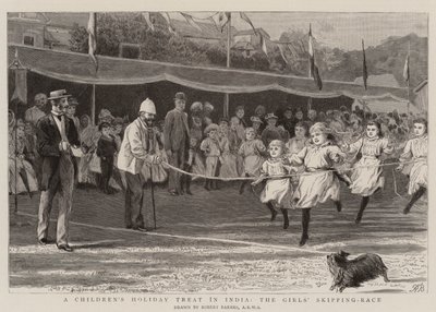Ein Kinderferienvergnügen in Indien, das Mädchen-Seilspringen von Robert Barnes