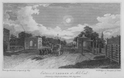 Eingang nach London bei Mile End von Robert Blemell (after) Schnebbelie