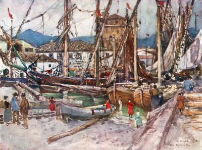 Überfüllte Schiffe im Becken von Viareggio von Robert Charles Goff