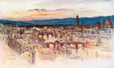 Die Stadt Florenz vom Piazzale Michelangelo, San Miniato von Robert Charles Goff
