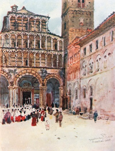 Westfassade der Kathedrale von San Martino Lucca von Robert Charles Goff