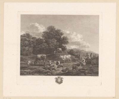 Landschaft mit Hirten und Vieh von Robert Daudet (II)