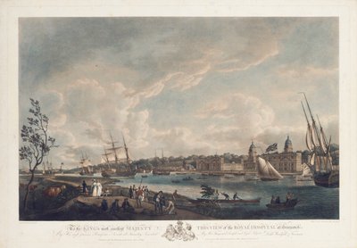 Ansicht des Royal Hospital in Greenwich von Robert Dodd