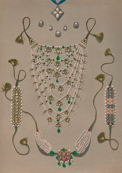Kreuzanhänger Broschen & Ohrringe, Suite indischer Ornamente, 1863 von Robert Dudley