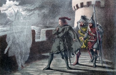Hamlet sieht den Geist seines Vaters auf den Zinnen von Schloss Elsinore von Robert Dudley