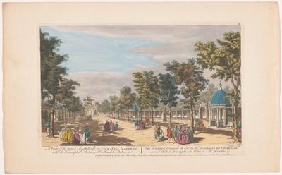 Ansicht einer Allee mit einem Triumphbogen in den Vauxhall Gardens in London von Robert Sayer