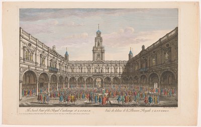 Blick auf das Innere der Royal Exchange in London von Robert Sayer