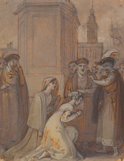 Isabella und Mariana knien vor dem Herzog von Robert Smirke
