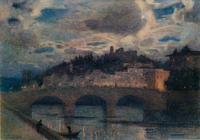 Mondlicht am Arno, Florenz, ca. 1907 von Robert W Little