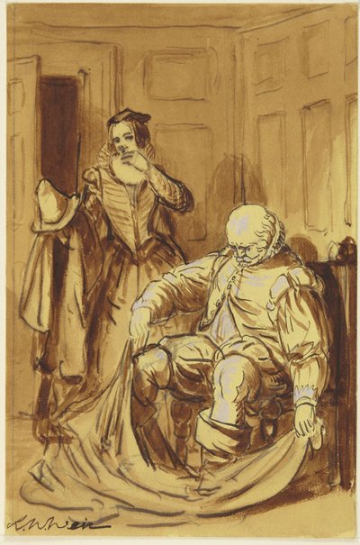 Falstaff und Frau Ford (Szene aus Die lustigen Weiber von Windsor, 4.2) von Robert Walter Weir