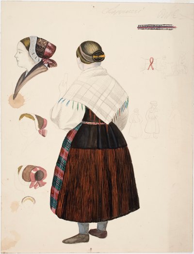 Studie eines Lappväter Bäuerinnenkleides von Robert Wilhelm Ekman