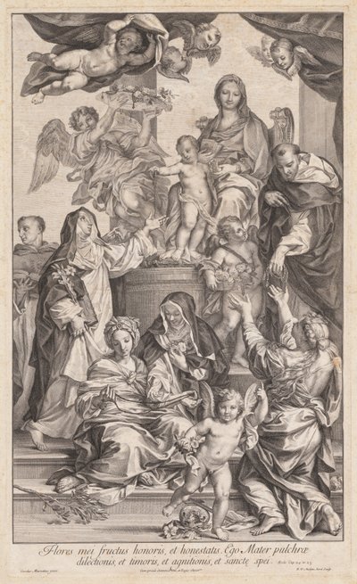 Jungfrau und Kind mit Heiligen, um 1720-1730 von Robert van Audenaerd
