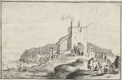 Kleine Festung an einem Fluss von Robert van den Hoecke