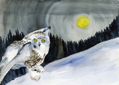 Schneeeule Wintermond von RodMacIver