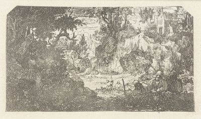 Landschaft mit ruhenden Reisenden von Rodolphe Bresdin