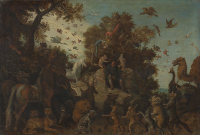 Der Dichter von zwei Affen bei dem Fest der Tiere gekrönt von Roelandt Jacobsz. Savery