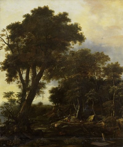 Waldlandschaft mit Unterstand von Roelandt Roghman