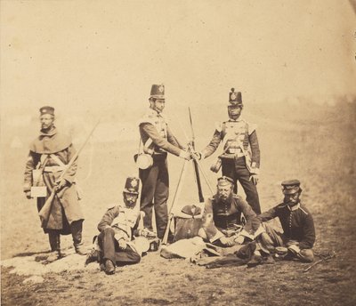 Englische Infanterie legt die Waffen zusammen. von Roger Fenton