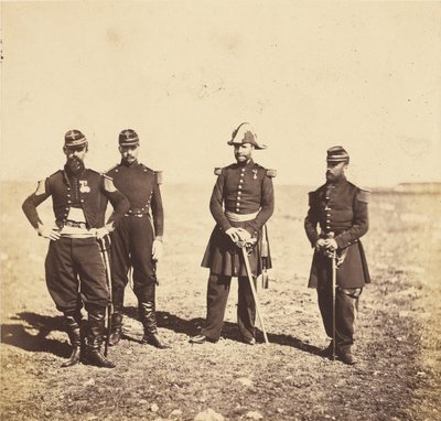 General Bennet und die Offiziere seines Stabes. von Roger Fenton