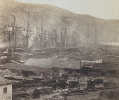 Eisenbahnschuppen und Werkstätten, Balaklava von Roger Fenton