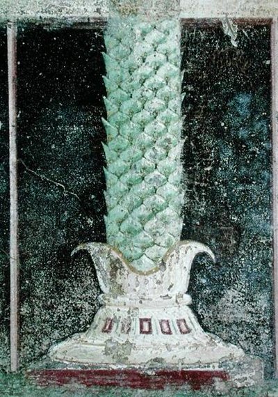 Basis einer Säule im Stil eines Palmstamms, Detail aus einem Tablinium mit ägyptischen Malereien, ca. 27-14 v. Chr. von Roman