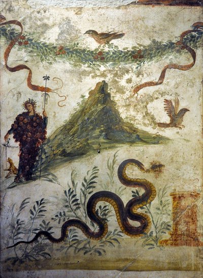 Dionysos in Trauben vor dem Vesuv - Fresko aus Pompeji, Casa del Centenario - Neapel, Nationales Archäologisches Museum von Roman Roman