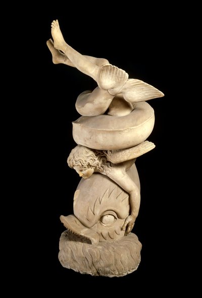 Römische Kunst: Eros auf einem Delphin von Roman Roman