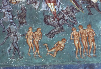 Die Verdammten, Detail vom Jüngsten Gericht, 1547-50 von Romanian School