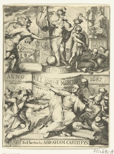 Titelseite für den Hollandsche Mercurius über das Jahr 1687 von Romeyn de Hooghe (attributed to)