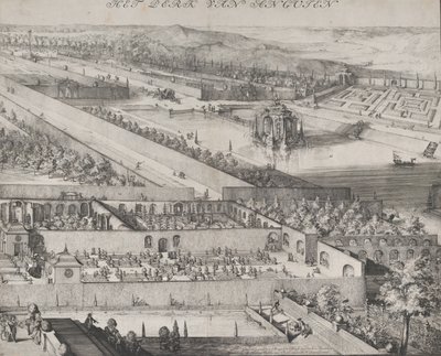 Detail des Parks von Enghien (rechte Hälfte) von Romeyn de Hooghe