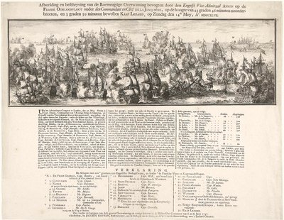 Bild und Beschreibung des glorreichen Sieges des englischen Vizeadmirals ANSON über die französische Kriegsflotte unter dem Oberbefehlshaber DE LA JONQUIÈRE von Romeyn de Hooghe