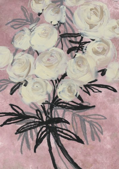 Abstrakte weiße Rosen von Rosana Laiz Blursbyai