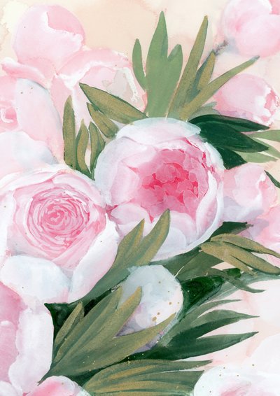 Rosa Pfingstrosenblüten von Rosana Laiz Blursbyai