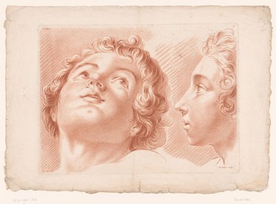 Zwei Köpfe von Jungen von Louis François Roubillac