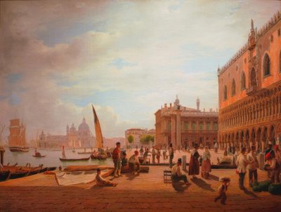 Blick auf die Piazzetta von Venedig mit Dogenpalast und San von Rudolf von Alt