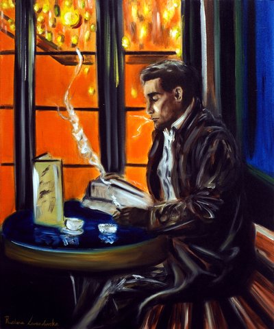 Gentleman in einem Pariser Café, 2025 von Ruslana Levandovska
