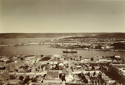 Die Südbucht und das Kap Paul in Sewastopol. Albumin-Foto, Ende der 1850er Jahre von Russian Photographer