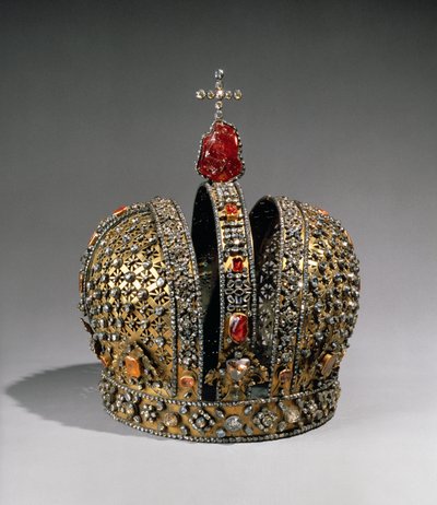 Krone der Kaiserin Anna Ioannovna, St. Petersburg, 1730 (Silber, Gold & Edelsteine) von Russian School